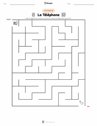 Aperçu de la feuille de travail imprimable Le Téléphone