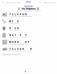 The Telephone printable worksheet preview