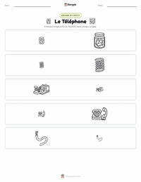 Aperçu de la feuille de travail imprimable Le Téléphone
