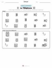 Aperçu de la feuille de travail imprimable Le Téléphone