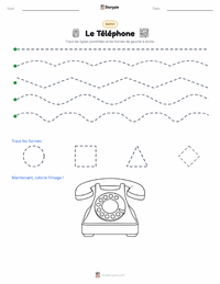 Aperçu de la feuille de travail imprimable Le Téléphone