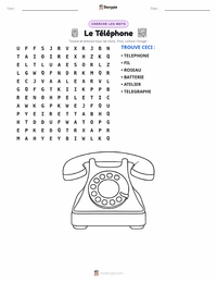 Aperçu de la feuille de travail imprimable Le Téléphone
