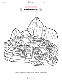 Página de colorir Machu Picchu para crianças