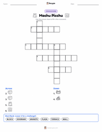 Machu Picchu printable worksheet preview