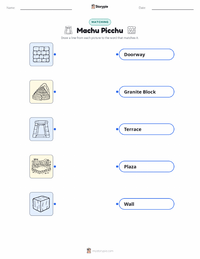 Machu Picchu printable worksheet for kids