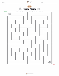 Machu Picchu printable worksheet preview