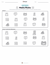 Machu Picchu printable worksheet preview