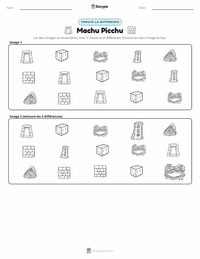 Aperçu de la feuille de travail imprimable Machu Picchu