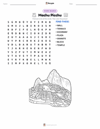 Machu Picchu printable worksheet preview
