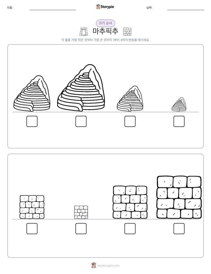 크기 순서
