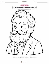 Alexander Graham Bell çocuklar için boyama sayfası
