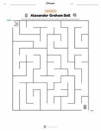 Aperçu de la feuille de travail imprimable Alexander Graham Bell