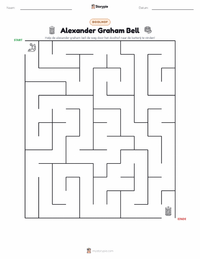 Alexander Graham Bell afdrukbare werkblad voorbeeld