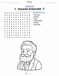 Vista previa de la hoja de trabajo imprimible de Alexander Graham Bell
