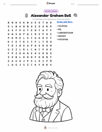 Alexander Graham Bell yazdırılabilir çalışma sayfası önizlemesi