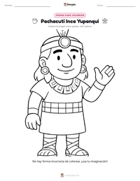 Vista previa de la hoja de trabajo imprimible de Pachacuti Inca Yupanqui