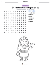 Pachacuti Inca Yupanqui printable worksheet preview