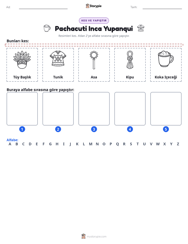 Kes & Yapıştır Alfabe