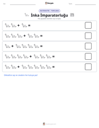 İnka İmparatorluğu yazdırılabilir çalışma sayfası önizlemesi