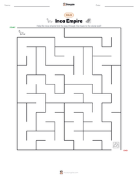 Inca Empire printable worksheet preview