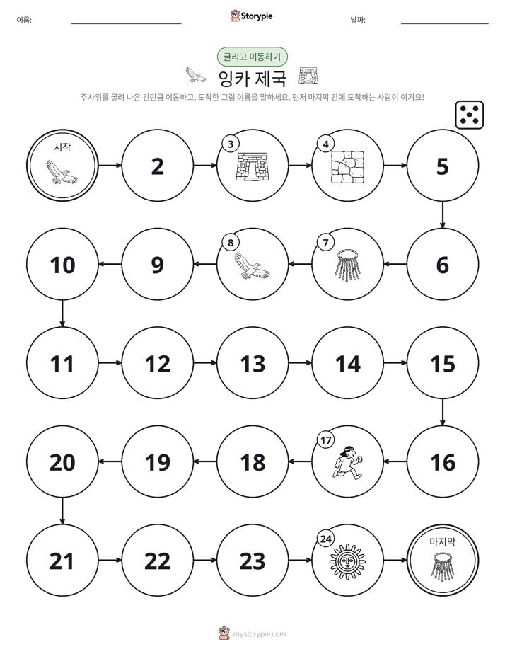 주사위 굴리고 이동하기 게임