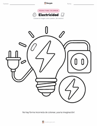 Página para colorear de Electricidad para niños