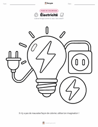 Page de coloriage Électricité pour les enfants