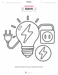 Elektrik çocuklar için boyama sayfası