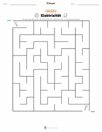 Elektrizität druckbare Arbeitsblatt Vorschau