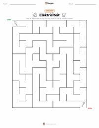 Elektriciteit afdrukbare werkblad voorbeeld