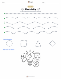 Electricity printable worksheet preview