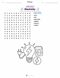 Electricity printable worksheet preview