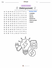 Podgląd drukowalnego arkusza ćwiczeń Elektryczność