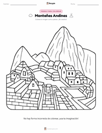 Vista previa de la hoja de trabajo imprimible de Cordillera de los Andes