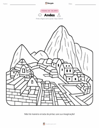 Página de colorir Cordilheira dos Andes para crianças