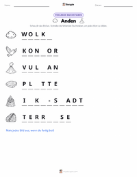 Anden druckbare Arbeitsblatt Vorschau