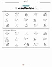 Andes Mountains printable worksheet preview