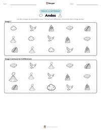 Aperçu de la feuille de travail imprimable Cordillère des Andes