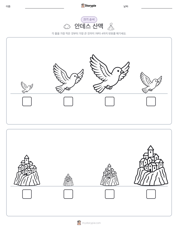 크기 순서