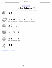 Ses Dalgaları yazdırılabilir çalışma sayfası önizlemesi