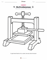 Die Druckerpresse druckbare Arbeitsblatt Vorschau