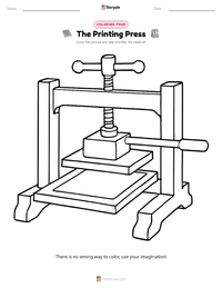 The Printing Press coloring page for kids