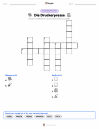 Die Druckerpresse druckbare Arbeitsblatt Vorschau