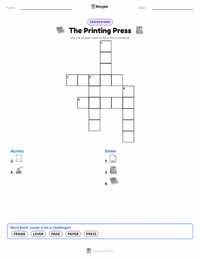 The Printing Press printable worksheet preview