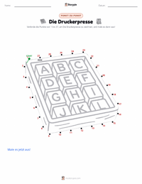 Die Druckerpresse druckbare Arbeitsblatt Vorschau