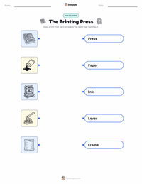The Printing Press printable worksheet for kids