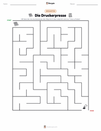 Die Druckerpresse druckbare Arbeitsblatt Vorschau