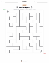 De Drukpers afdrukbare werkblad voorbeeld