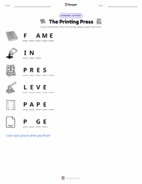 The Printing Press printable worksheet preview