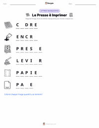 Aperçu de la feuille de travail imprimable La Presse d'Imprimerie
